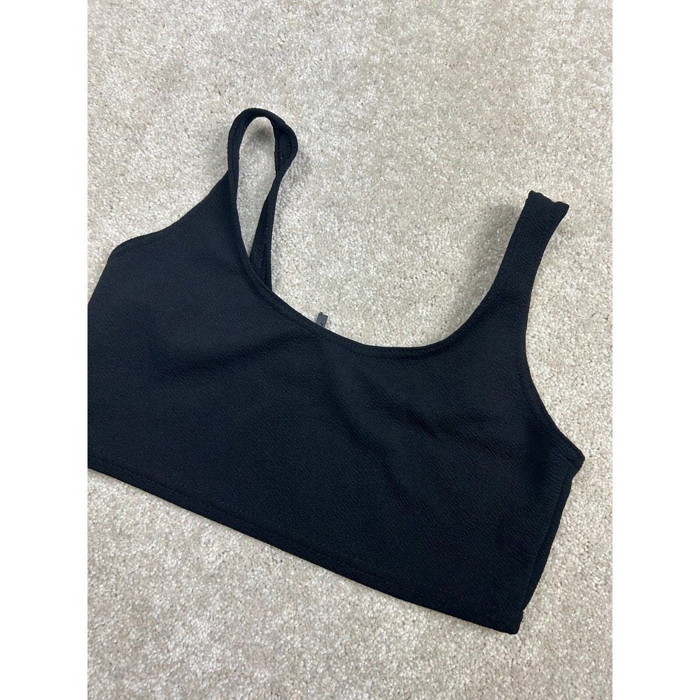 boohoo Women's Black US 4 Textured Stretch Bralette Top